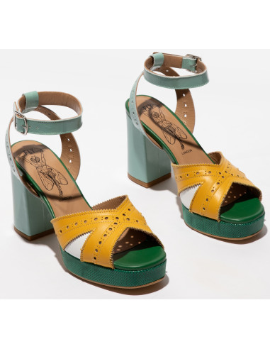 Eban yellow-white-spearmint-green